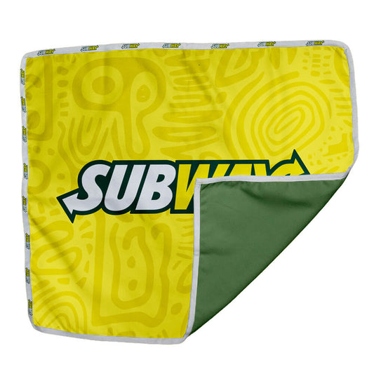 Parsley Quick Drying Tea Towel D/S Print Binded With Personalised Branded Petersham Webbing