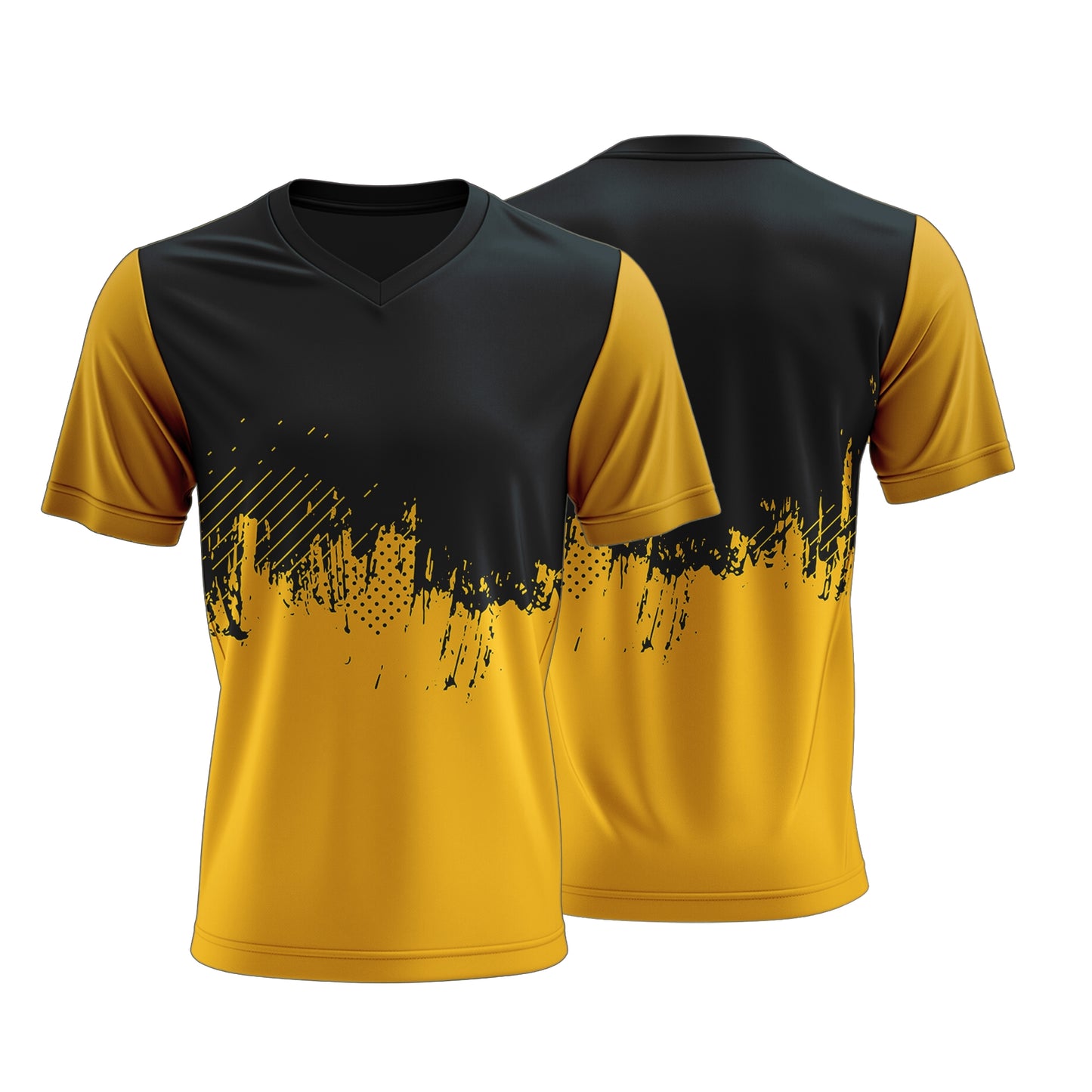 Unisex Short Sleeve V-Neck T-Shirt | Drop Needle Square | Sport Design