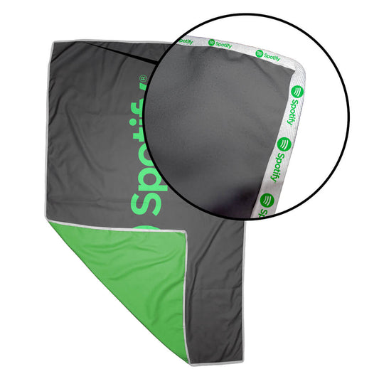 Sea Kale Quick Drying Large Beach Towel D/S Print Binded With Personalised Branded Petersham Webbing