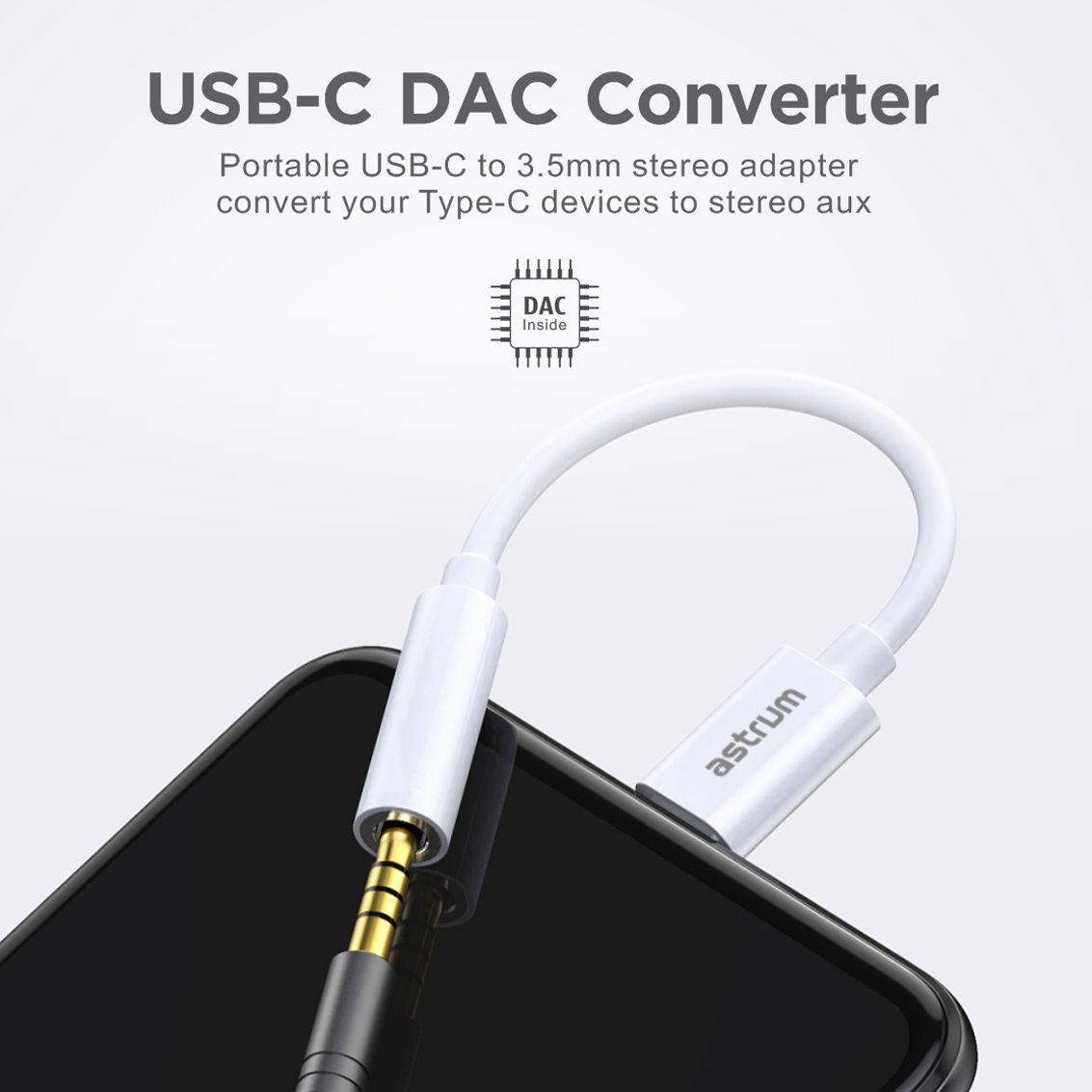 AS040 USB-C to Audio Aux DAC Adapter