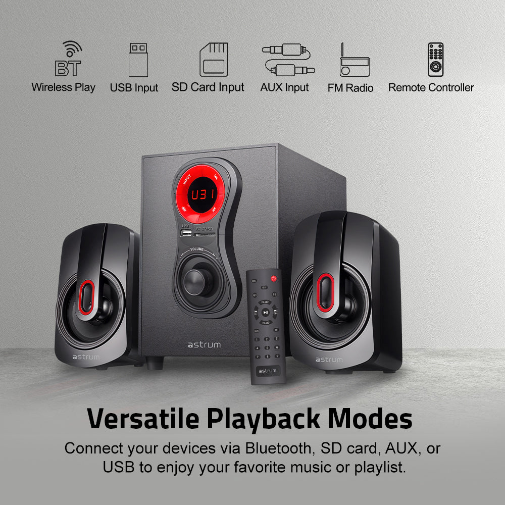 SM040 2.1CH 20W Multimedia Speaker, Bluetooth SD Card USB FM Remote