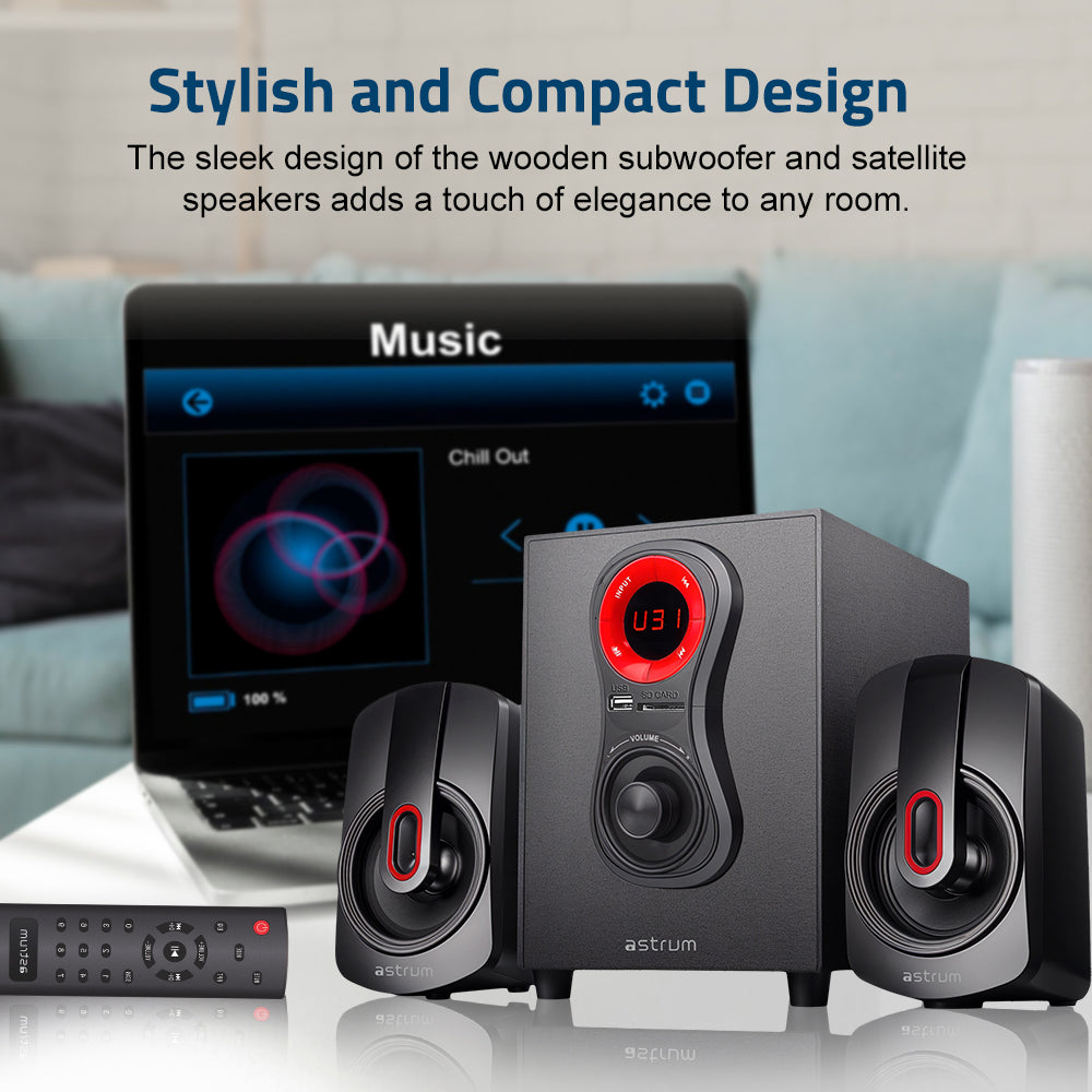 SM040 2.1CH 20W Multimedia Speaker, Bluetooth SD Card USB FM Remote
