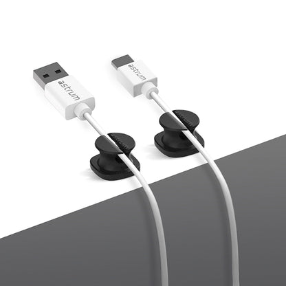 CO060 Mini Cable Organizer Clips – 4 Piece Set for Cable Management - Black