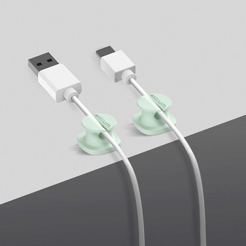 CO060 Mini Cable Organizer Clips – 4 Piece Set for Cable Management- Green