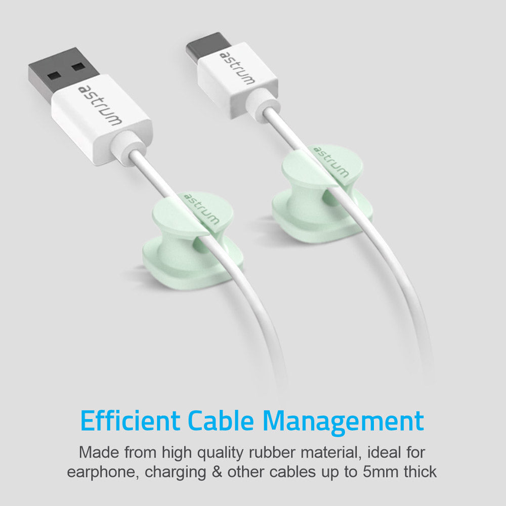 CO060 Mini Cable Organizer Clips – 4 Piece Set for Cable Management- Green