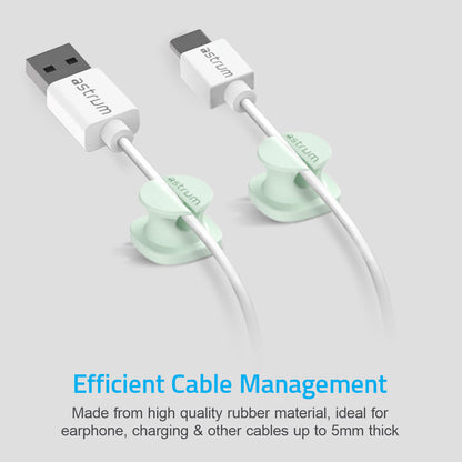 CO060 Mini Cable Organizer Clips – 4 Piece Set for Cable Management- Green