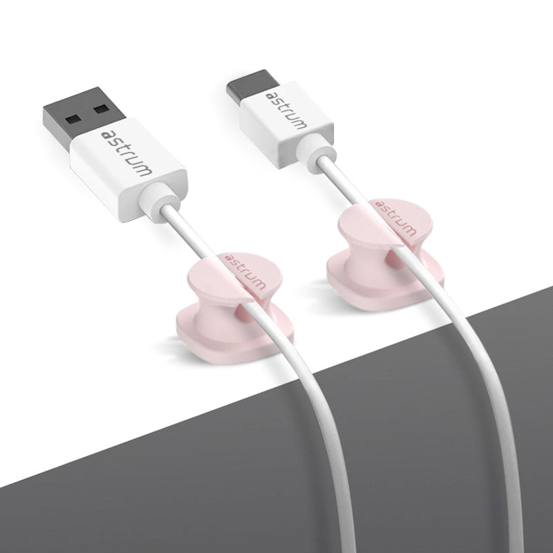 CO060 Mini Cable Organizer Clips – 4 Piece Set for Cable Management-Pink