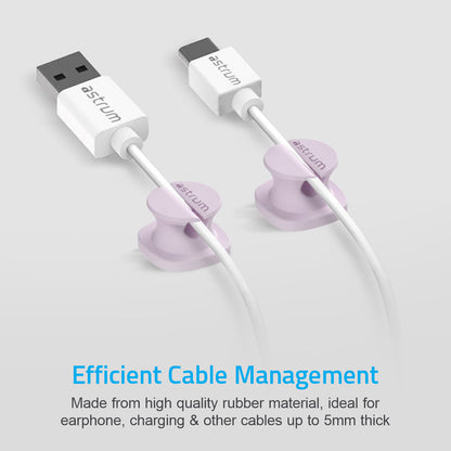 CO060 Mini Cable Organizer Clips - 4 Piece Set for Cable Management-Purple