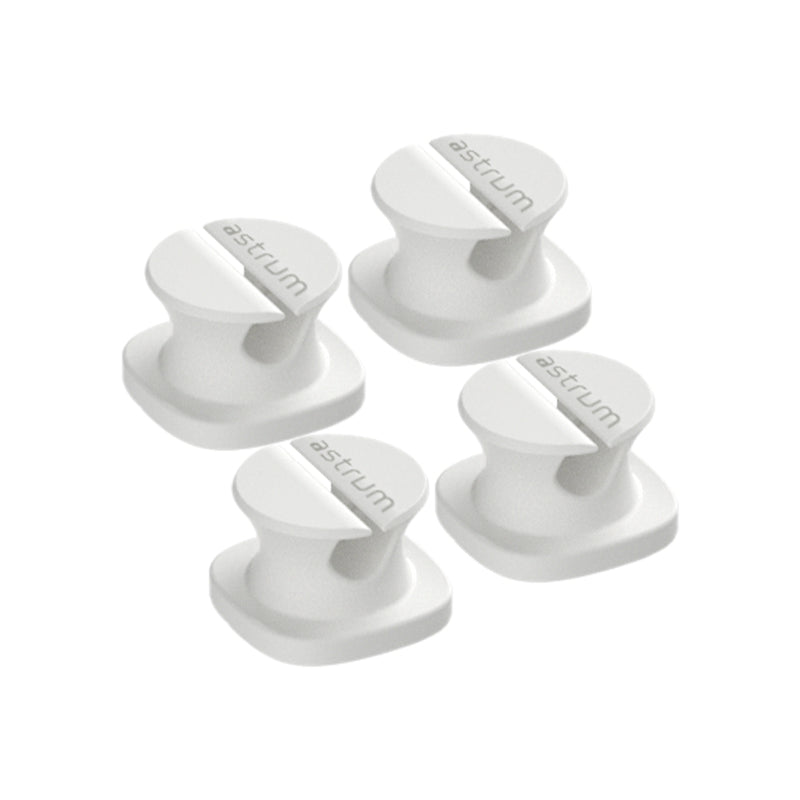 CO060 Mini Cable Organizer Clips – 4 Piece Set for Cable Management - White