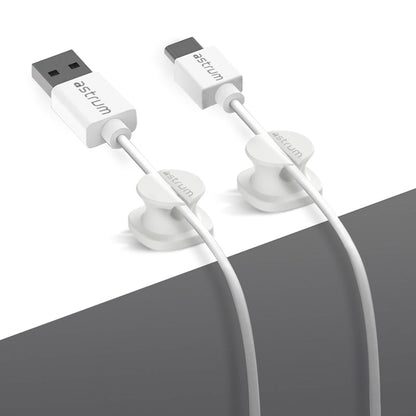 CO060 Mini Cable Organizer Clips – 4 Piece Set for Cable Management - White