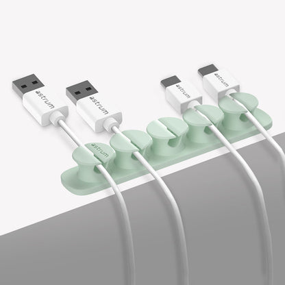 CO110 Cable Organizer Clips - 5 Bays, 4 Storage Compartments - Green
