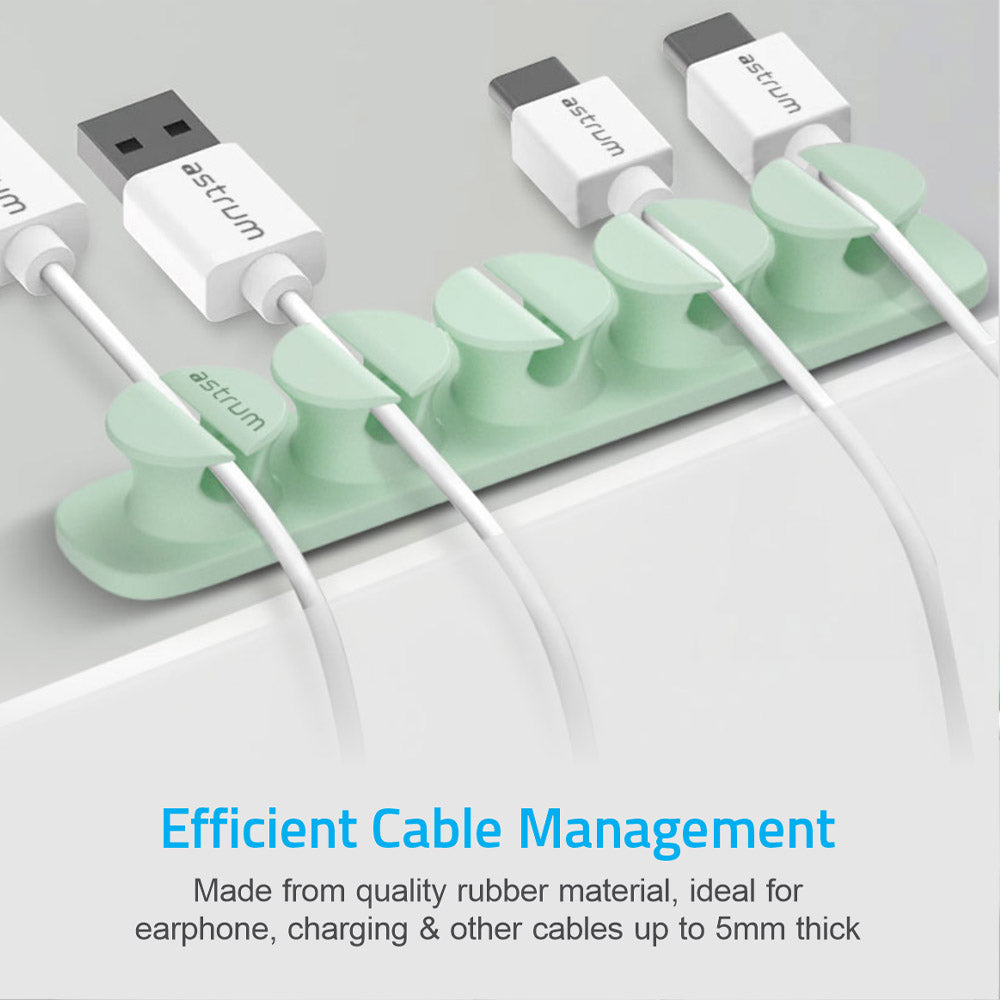 CO110 Cable Organizer Clips - 5 Bays, 4 Storage Compartments - Green