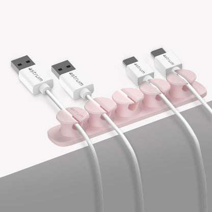 CO110 Cable Organizer Clips - 5 Bays, 4 Storage Compartments - Pink