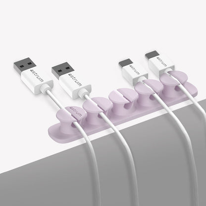 CO110 Cable Organizer Clips - 5 Bays, 4 Storage Compartments - Purple