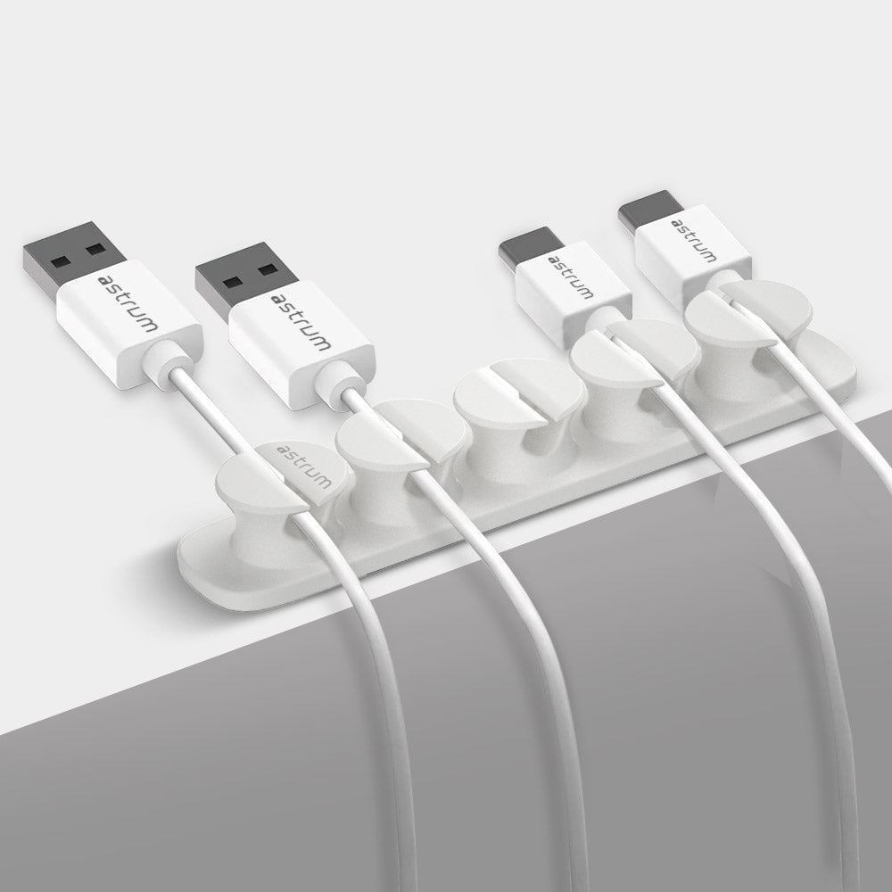 CO110 Cable Organizer Clips - 5 Bays, 4 Storage Compartments - White