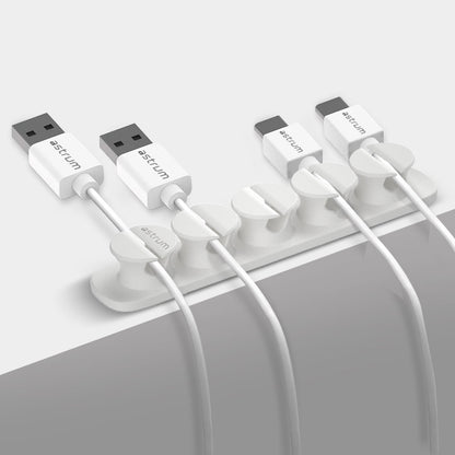 CO110 Cable Organizer Clips - 5 Bays, 4 Storage Compartments - White