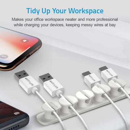 CO110 Cable Organizer Clips - 5 Bays, 4 Storage Compartments - White