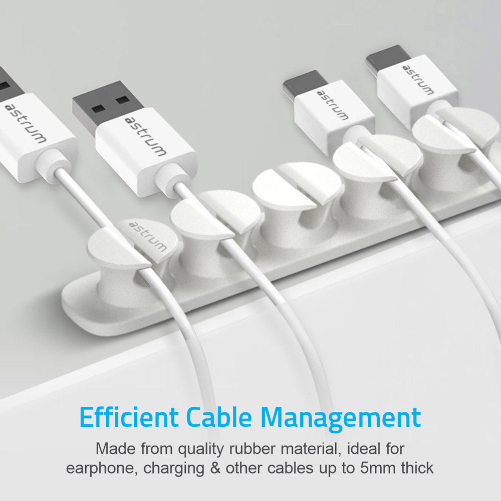 CO110 Cable Organizer Clips - 5 Bays, 4 Storage Compartments - White