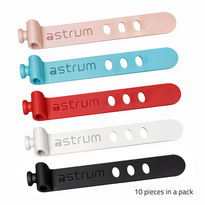 CO210 10-Pack Silicon Cable Organizer Straps for Efficient Cable Management and Organization