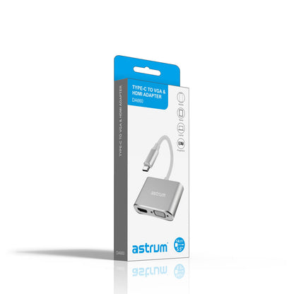 USB-C to VGA &amp; HDMI Adapter | 4K HDMI + 1080P VGA -  DA660