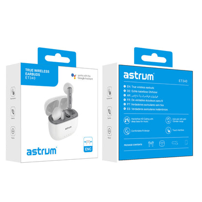 ET340 TWS BT5.1 ENC Case Auto Pair White