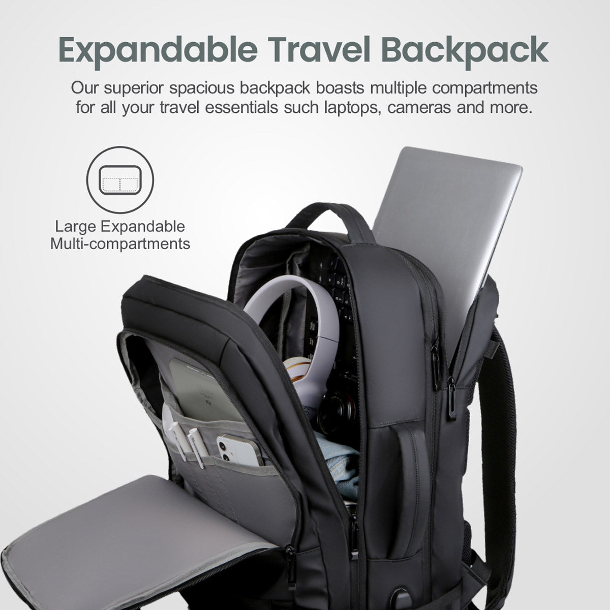 LB310 Backpack PU Travel Expend Black