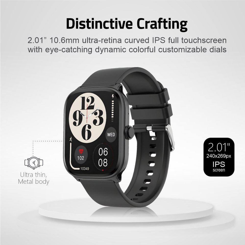 MT310 Smart Watch 2.01" HD IPX68 with BT Calls Sports HR BP BO - Blue