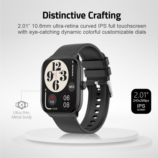 MT310 Smart Watch 2.01" HD IPX68 with BT Calls Sports HR BP BO - Blue