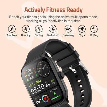 MT310 Smart Watch 2.01" HD IPX68 with BT Calls Sports HR BP BO - Blue