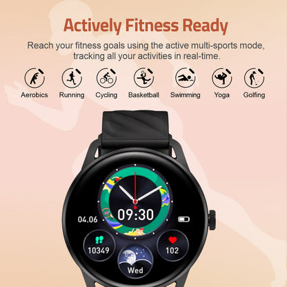 MT410 Smart Watch 1.39" HD IPX68 with BT Calls Sports HR BP BO - Silver