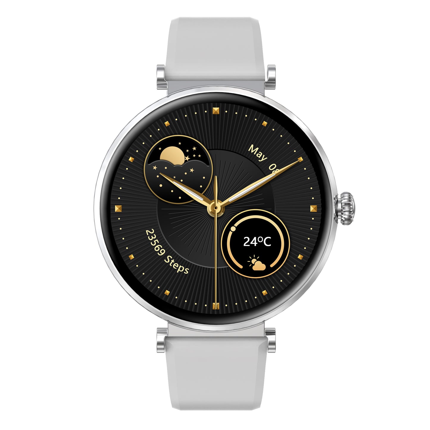 MT510 Smart Watch 1.32" AMOLED IPX68 with BT Calls Sports HR BP BO - Silver