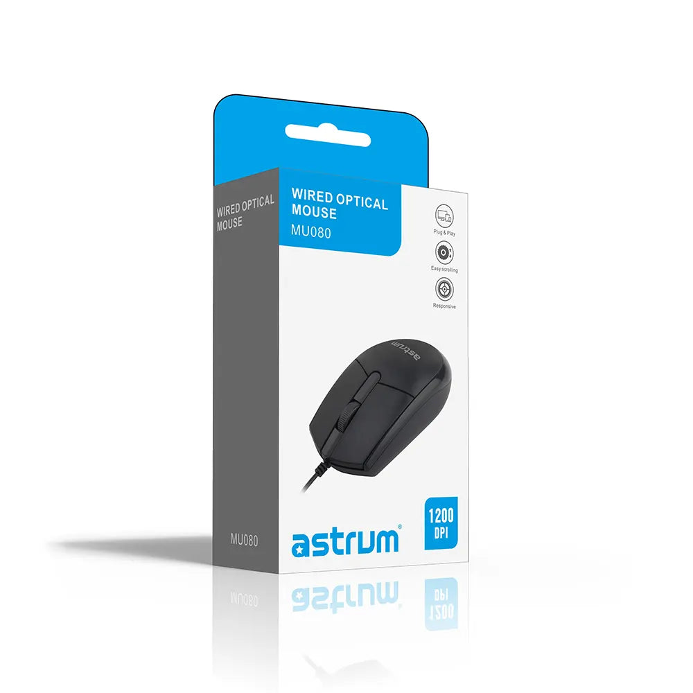 MU080 Mouse USB Optical 3B 1.5M Black