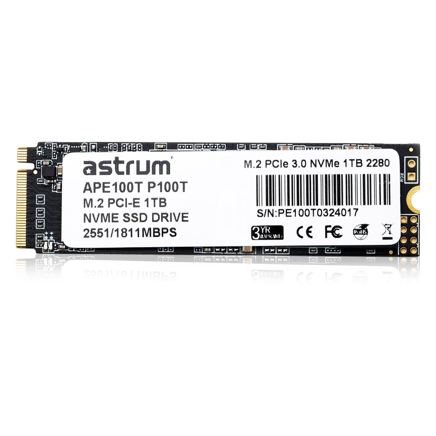 P100T 1TB PCIE-3.0 M.2 Nvme SMI SSD