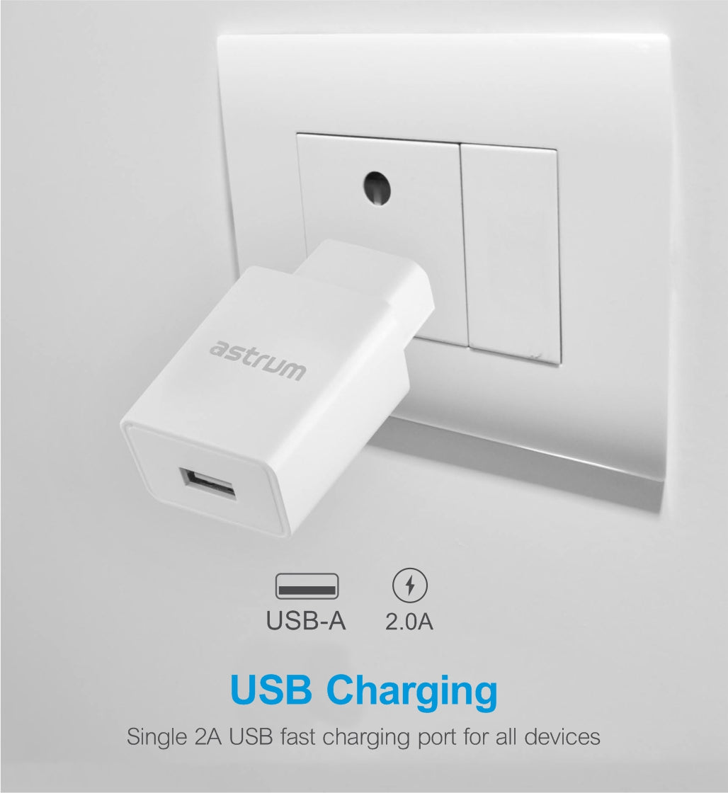 Pro U20 10W USB-A Travel Wall Charger - Black