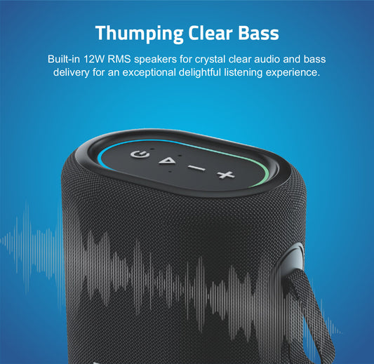 SP150 Bluetooth Waterproof IP6 Speaker 12W  LED TWS TF USB AUX MIC