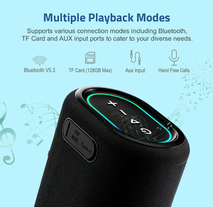 SP150 Bluetooth Waterproof IP6 Speaker 12W  LED TWS TF USB AUX MIC