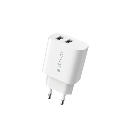 WATZ12D 12W Wall Charger 2 X USB-A WHT