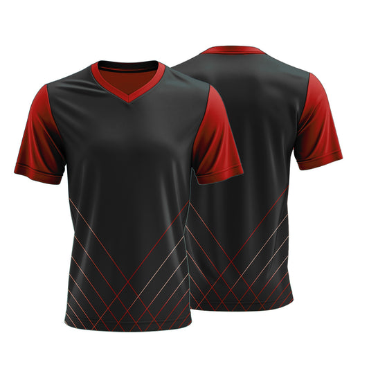 Unisex Short Sleeve V-Neck T-Shirt | Drop Needle Square | Sport Design