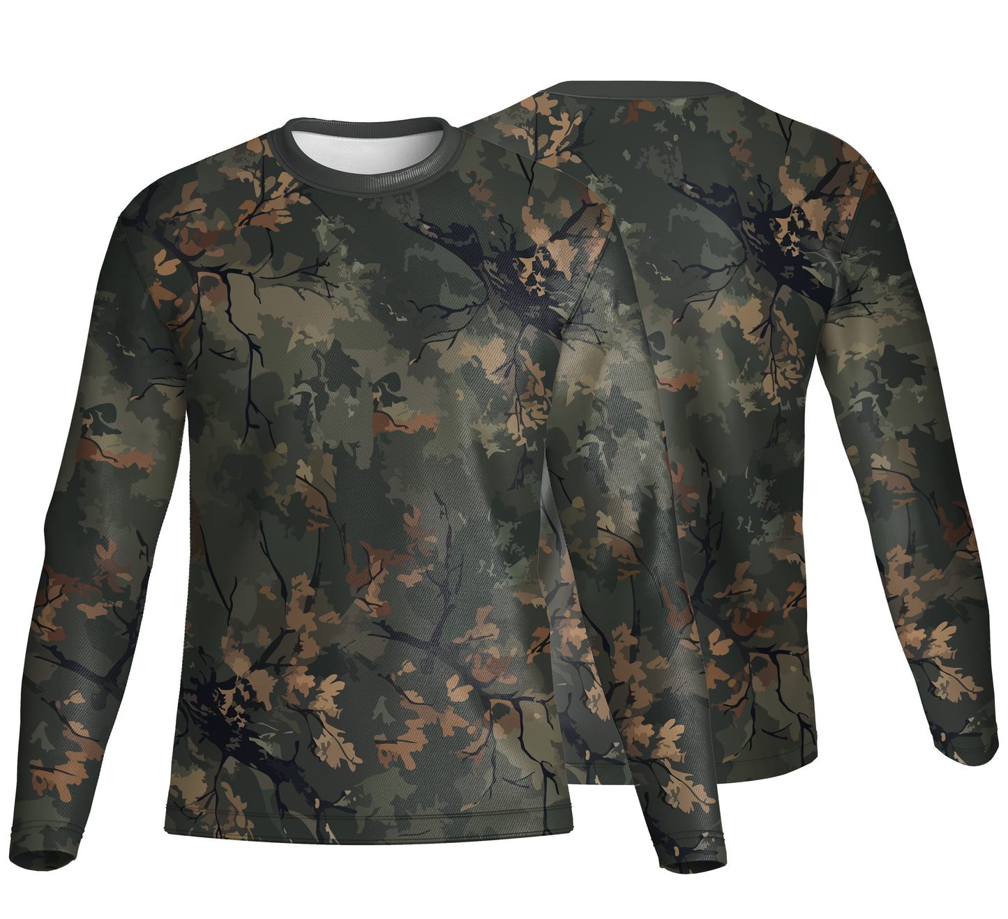 Unisex Long Sleeve Crew Neck T-Shirt | Birdseye | Camo Design