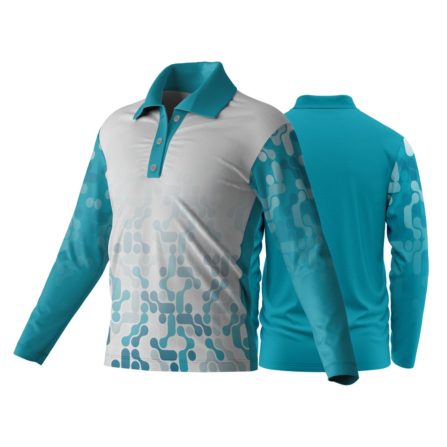 Unisex Dye Sublimated Long Sleeve Golf Shirt | Drop Needle Square | Corporate Design