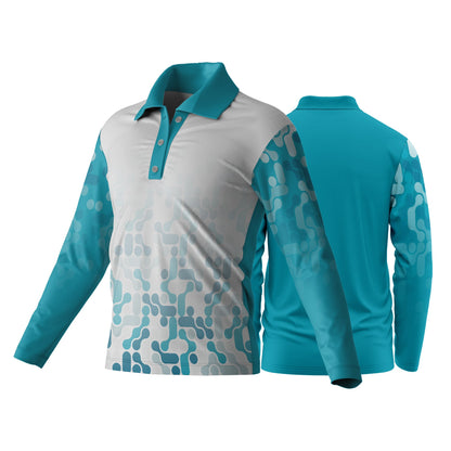 Unisex Dye Sublimated Long Sleeve Golf Shirt | Drop Needle Square | Corporate Design