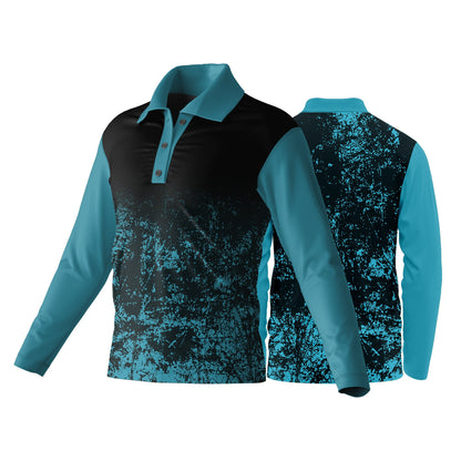 Unisex Long Sleeve Golf Shirt | Drop Needle Square | Sport Design