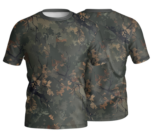 Unisex Short Sleeve Crew Neck T-Shirt | Drop Needle Square | Camo Design