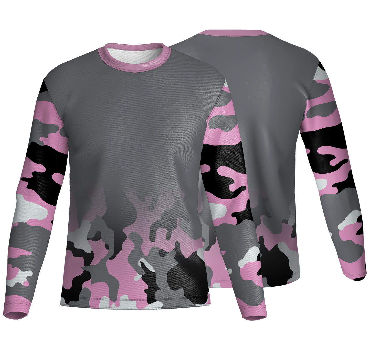 Unisex Long Sleeve Crew Neck T-Shirt | Sport Tec | Camo Design