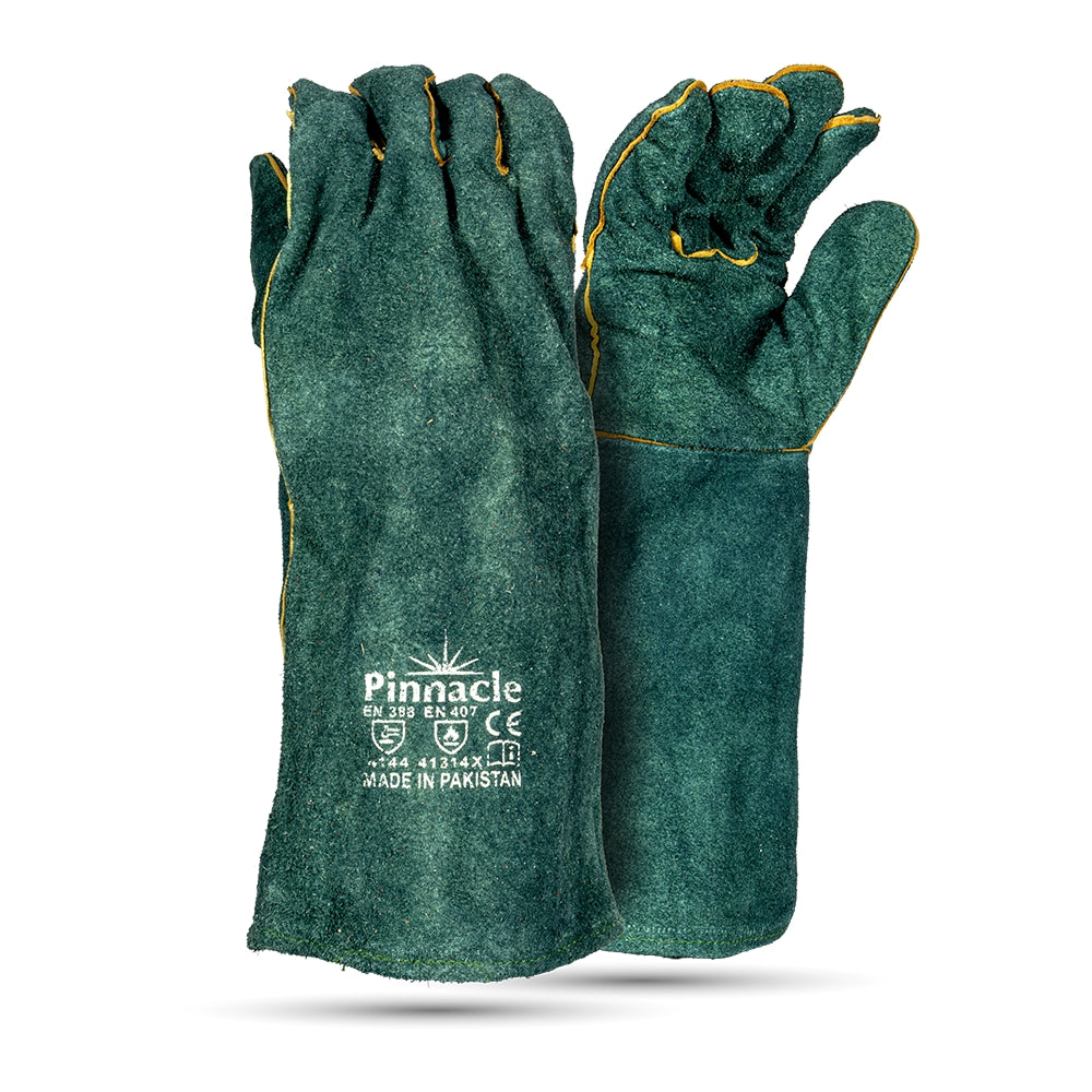 Green Lined Leather Glove 8  Elbow – Pack Of 12 Pairs