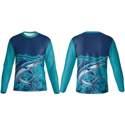 Kids Crew Neck Long Sleeve Fishing T-Shirt | Fitted Sleeve