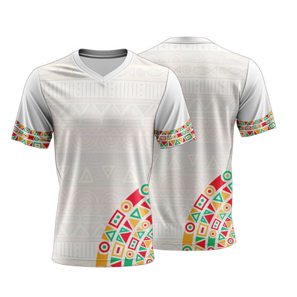Unisex Short Sleeve V-Neck T-Shirt | Drop Needle Square | Africa Design