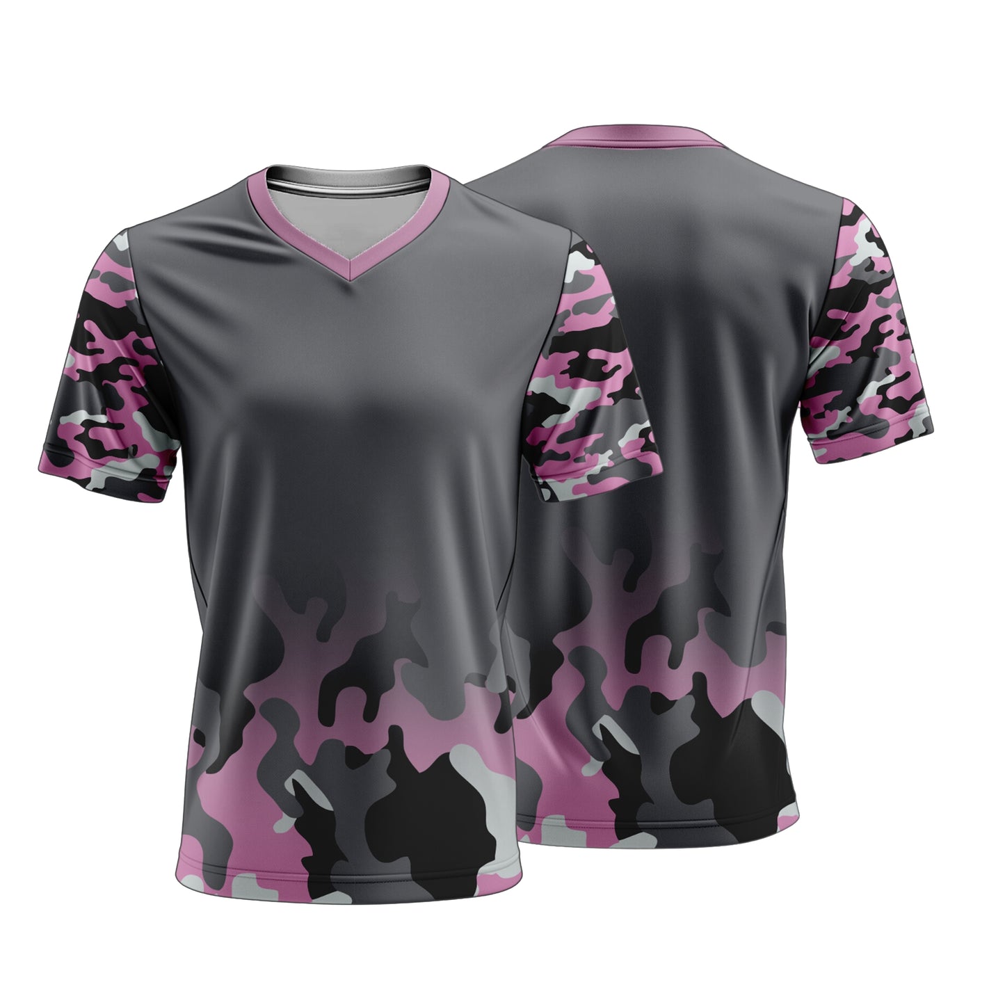 Unisex Short Sleeve V-Neck T-Shirt | Sport Tec | Camo Design