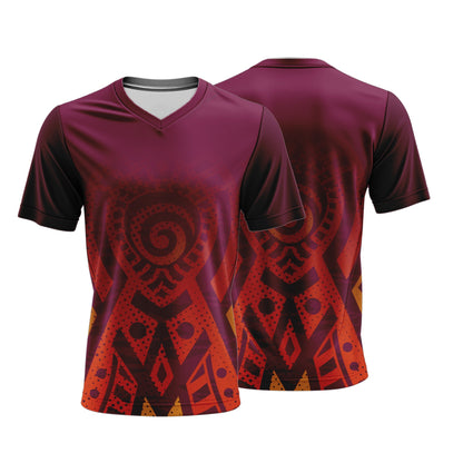 Unisex Short Sleeve V-Neck T-Shirt | Sport Tec | Africa Design