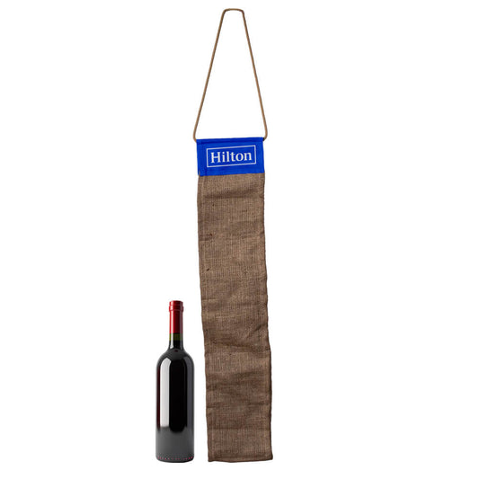 Canary Hanginng Wine Bottle Holder with Hessian/Fabric Mix